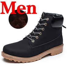 Load image into Gallery viewer, Winter Men Boots PU Outdoor Snow Ankle Boots Male Lace Up Anti-slip Booties