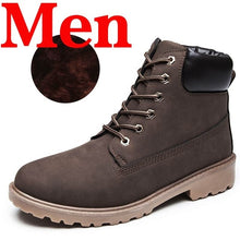 Load image into Gallery viewer, Winter Men Boots PU Outdoor Snow Ankle Boots Male Lace Up Anti-slip Booties