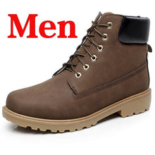 Load image into Gallery viewer, Winter Men Boots PU Outdoor Snow Ankle Boots Male Lace Up Anti-slip Booties