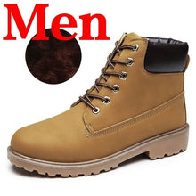 Load image into Gallery viewer, Winter Men Boots PU Outdoor Snow Ankle Boots Male Lace Up Anti-slip Booties