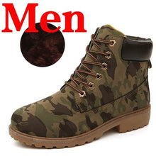 Load image into Gallery viewer, Winter Men Boots PU Outdoor Snow Ankle Boots Male Lace Up Anti-slip Booties