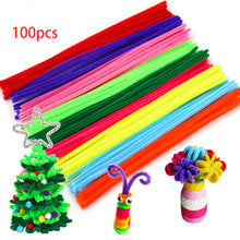 Load image into Gallery viewer, 100pcs Multicolour Chenille Stems Pipe Cleaners Handmade